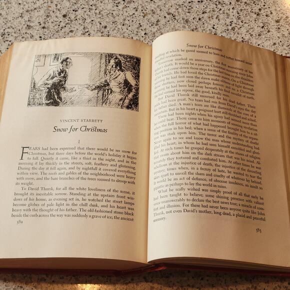 VTG Hardcover 'The Fireside Book Of Christmas Stories' 1945 Illustrated Stories - Picture 15 of 16
